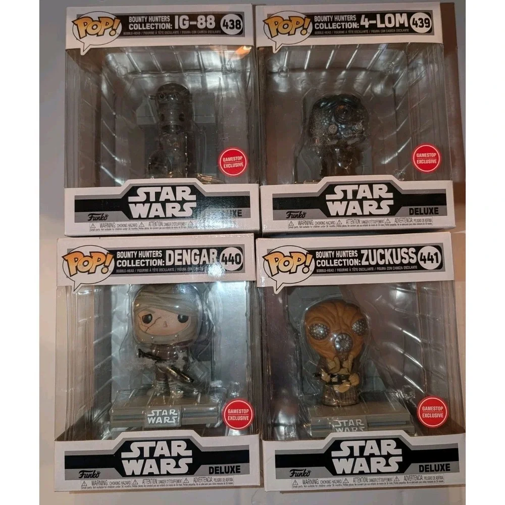 Funko Pop! Star Wars Bounty Hunter Collection of 4 In Box #438 #439, #440, #441